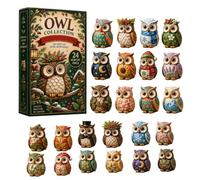 Countdown Calendar Christmas Decorations 2026 2D Acrylic Owl Ornaments Set