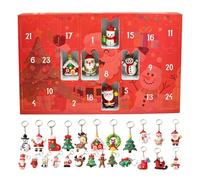 Countdown Calendar, Christmas Holiday Collection, 24-Piece Cartoon Keychain Set, Fun Daily, for Living Room, Bedroom, Travel, Family, Offices Use and Boys Girls More