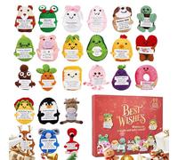 Countdown Calendar, Christmas Toys for Holiday Fun, Crochet Animals with Cute Design, Stress Comfort Style, Reusable Feature, Advent Tool, Festive Accessory for Family, Friends 13.39x12.6x2.6 Inches