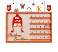 Countdown Calendar, Days Until Christmas Wooden Sign, Rustic Farmhouse Tabletop Decor, Number Date Display with Cartoon Patterns, Stylish Home and Business Decoration - Celebrate the Holiday Season