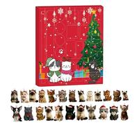 Countdown Calendar, Decorative Charm For Porch Mantel Kitchen, 24 Days Of Cat Figurines Christmas Advent, Living Room Bedroom Tree Window Entryway Door Shelf Fireplace Holiday
