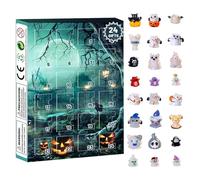 Countdown Calendar, Halloween Toy, 24 Day Ghost Figurine Set, Spooky Holiday Display Piece, Decorative Table Centerpiece for Cabinet Desktop Party Bedroom Windowsill Living, 7.09x10.24x1.18 Inches