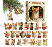 Countdown Calendar Pet Ornament - 24 Day 2D Acrylic Advent Decoration, Cute Pet Countdown Display For Dog Cat Lovers | Holiday Vacation Desk Tree Wall Decor Gift For Kids Adults Family Home Office