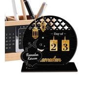 Countdown Calendar Sign - Middle East Festive Desktop Countdown Calendar | Advent Desk Centerpiece Decor for Desk, Mantel, Dining Table, Shelf, Bedside or Table Entryway