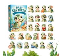 Countdown Christmas Calendar Advent 2D Acrylic Sea Turtle Collectible Decor