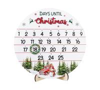 Countdown Christmas, Wooden Calendar Sign, 10.5in Rustic Festive Design and Reusable Christmas Decorations for Indoor, Outdoor, Wall, Fireplace, Desk, Tabletop Display