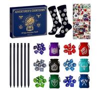 Countdown Dice Toys - 24-Day Polyhedral Gift Set, Pencil Accessories, Necklace chaarm, Fun Sock Items, Holiday Pouch Collection, Teen Adult Game Pack | School Home Classroom Use, Party Celebration