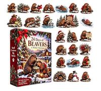 Countdown Feste Natalizie 2026 Acrilico 2D 24 Giorni Avvento Animali | Calendario Countdown Feste da Collezione Per Bambini Bambine Adulti Famiglia Casa Ufficio Parete Porta Albe