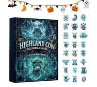 Countdown Gothic Halloween Cow Ornament 24-Day Flat Acrylic Spooky Toys