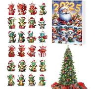 Countdown-Kalender - Calendrier De Compte À Rebours Pour Leurres De Pêche | 24 Tage Urlaubs-Countdown Dinosaure | 2d-Sammelornamente Aus Flachem Acryl Für Teenager Und Erwachsene, Tägliche Familienakt