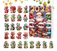 Countdown-Kalender - Calendrier De Compte À Rebours Pour Leurres De Pêche | 24 Tage Urlaubs-Countdown Dinosaure | 2d-Sammelornamente Aus Flachem Acryl Für Teenager Und Erwachsene, Tägliche Familienakt