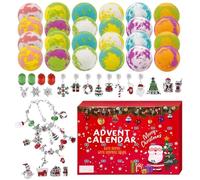 Countdown Skin Care, Bath Ball Calendar, Adorable 24-Day Bracelet Present Set, Fun s for Girls Boys Bathroom Playtime and Holiday Festival Surprise, 14.8x10.14inches