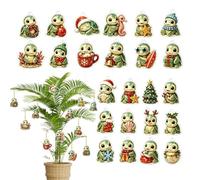 Countdown to Christmas 2D Turtle - Theme Cartoon Pendant 24 Days Holidaytri | 24 Days Holiday Countdown Calendar for Home Room Apartment | Workplace Dorm Holiday Party Countdown to Christmas 2D Turtle