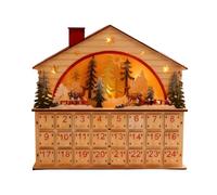 Countdown to Christmas Calendar 24 Days Wooden House Shape Table