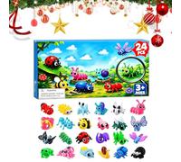 Countdown to Christmas Calendar - 3D Printed Collectible Animal Toys Mini | Mini Figures Home Decor for Home Office Table Bookshelf | Living Room Holiday Party Countdown to Christmas Calendar