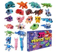 Countdown To Christmas Calendar - 3D Printed Cute Flexible Articulated Animals, 24 Days Of Christmas Countdown Toys | Fun Holiday Calendar For Children, Kids, Teens, Girls, Boys, Family, Friends