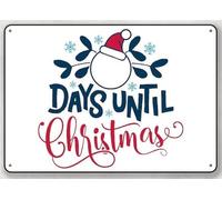 Countdown to Christmas, Days Until Christmas cartelli in alluminio divertente targa in metallo arte poster regalo casa bar decorazione da parete accessori per porta camera 14,9 x 20,3 cm