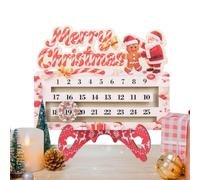 Countdown To Christmas Decorations - 25 Days Santa Decor with Display Stand