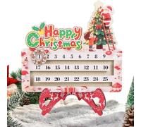 Countdown To Christmas Decorations - 25 Days Santa Decor with Display Stand