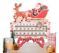 Countdown To Christmas Decorations - 25 Days Santa Decor with Display Stand