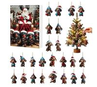 Countdown To Christmas Ornament - Ciondolo a forma di cucciolo in acrilico 2D | Ciondolo a forma di cucciolo per davanzale, camino, auto, zaino, borsa, albero, maniglia della porta