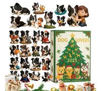 Countdown to Christmas - Ornamento 2D acrilico a forma di cane, calendario delle festività di 24 giorni, per feste, Halloween, Ringraziamento, Pasqua, bambini, adolescenti e adulti