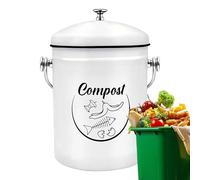 Counter Compost Bin, controsoffitto da cucina - 5L Bin di Compost resistente agli odori da cucina con coperchio,Frutta Secchio di rifiuti di verdure Rust Rust Routed Coed Indoor per la famiglia,