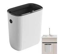 Counter Top Trash Can - Wall Mounted Slide Open, Under Sink Plasstic Garbage Can | Kitchen Compost Bin With Lid, Small Wastebasket For Cabinet, Bathroom Toilet, Dorm Room, Office Desk, Laundry Room
