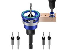 Countersink Drill Bit, Quick Adjustable Part, 4 pezzi Carpentry Accessory, Woodworking Boring Lead, Furniture Cabinet Component, Drilling Attachment for Wood Outdoor Indoor Woodworker