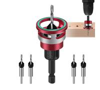 Countersink Drill Bit, Quick Adjustable Part, 4 pezzi Carpentry Accessory, Woodworking Boring Lead, Furniture Cabinet Component, Drilling Attachment for Wood Outdoor Indoor Woodworker