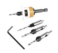 Countersink Drill Bit Set - Adjustable Depth Bits, High Strength Hex Shank, Quick Change Heavy Duty Construction, Versatile Woodworking Tool | Carpentry Set, DIY Projects, Home Improvement