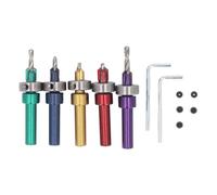 Countersink Drill Bit Set Alloy Steel Professional Woodworking Tools with Depth Stop for Accurate Drilling in Wood Plastic 5Pcs Kit