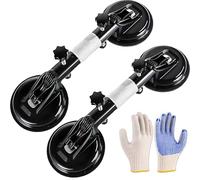 Countertop Alignment Clamps, Adjustable Granite Seam Setter with Vacuum Suction Cups, Pro Countertop Installation Tool for Granite Stone Marble Slab Glass (Black*2)