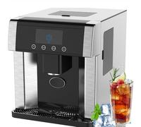 Countertop Ice Maker And Water Dispenser - Produce 15 kg/24H, Doppio Ingresso, 3 Dimensioni del Ghiaccio, Display LCD per Ghiaccio Chiaro e Acqua refrigerata, Ideale per l'uso Domestico