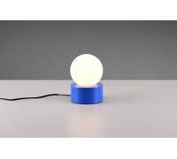 COUNTESS LAMPADA DA TAVOLO BASE IN METALLO BLU CON VETRO BIANCO ACCENSIONE TOUCH H. 17CM 1 LUCE ATTACCO E14