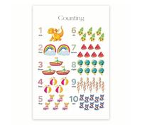 Counting to Ten Classroom Poster - Learning Numbers 1-10 Wall Chart - Homeschool & Preschool Math Visual Aid(Framed,12x18inch(30x45cm))