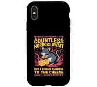 Countless Horrors Await Vintage Japanese Rat Meme Eat Cheese Custodia per iPhone X/XS