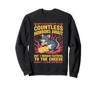 Countless Horrors Await Vintage Japanese Rat Meme Eat Cheese Felpa