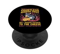 Countless Horrors Await Vintage Japanese Rat Meme Eat Cheese PopSockets PopGrip Adesivo