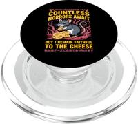 Countless Horrors Await Vintage Japanese Rat Meme Eat Cheese PopSockets PopGrip per MagSafe