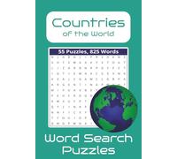 Countries of the World Word Search Puzzle Book: Word Searches with Easy to Read Print about Countries of the World, Travel, Geography, 6x9 inches, 110 pages, 55 Puzzles