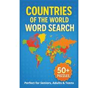 Countries of the World: Word Search with Easy to Read Print about Countries, Geography, Travel and More | 6x9 inches, 110 pages | 50+ Puzzles … Gift for Holidays, Vacations and Relaxation