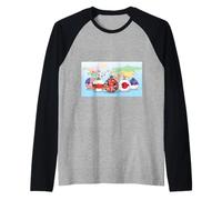 Country Balls da USA Regno Unito Giappone Maglia con Maniche Raglan
