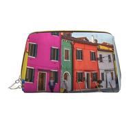 Country Barn Wood Door Leathers Borsa per il trucco lavabile per le donne, borse cosmetiche da viaggio, astuccio portatile con cerniera astuccio organizer, Casa Colorata, Taglia unica