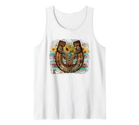 Country Boho Western Bull Decor for Women Cute Horseshoe Canotta