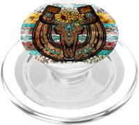 Country Boho Western Bull Decor For Women Cute Horseshoe PopSockets PopGrip per MagSafe