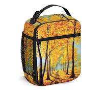 Country, Borsa per il pranzo Borsa per il pranzo isolata Borse riutilizzabili per donne Uomini Lavoro Picnic in campeggio, Pittura di un parco in autunno, Borsa per il pranzo portatile per adulti Gial