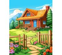Country Charm Coloring Book: Farmhouses Surrounded by Flowers and Peaceful Fields 500 pages.: For adults and kids who love flowers, farms, and peaceful country living.