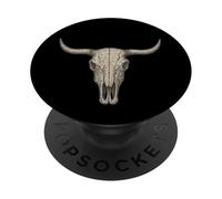 Country Cowboy Mucca Toro Teschio Testa di Bestiame Rodeo PopSockets PopGrip Adesivo