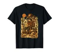 Country Cowboy Raccoon Rodeo Cowgirl Divertente Western Texas Maglietta